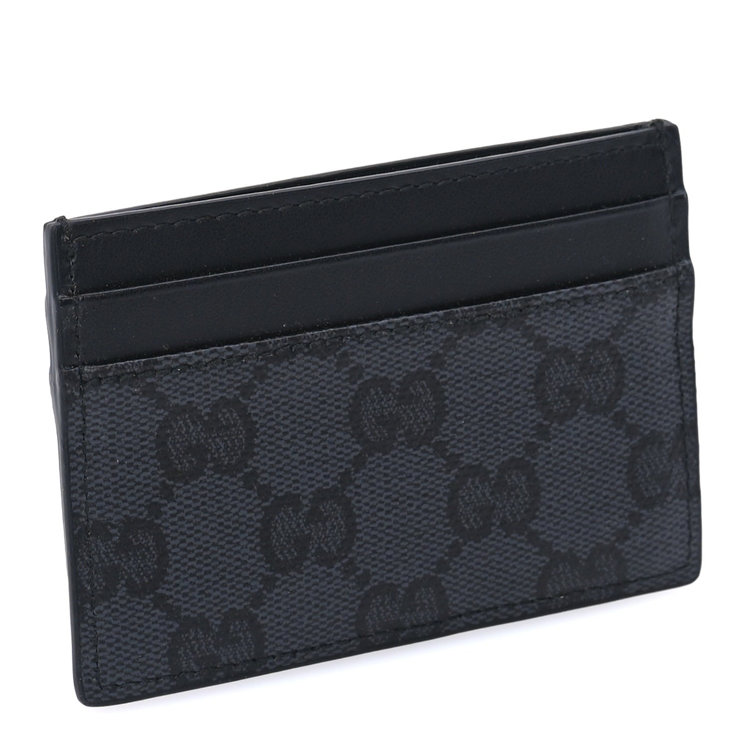 Gucci GG Supreme Monogram Card Holder  Black Grey 4 of 7