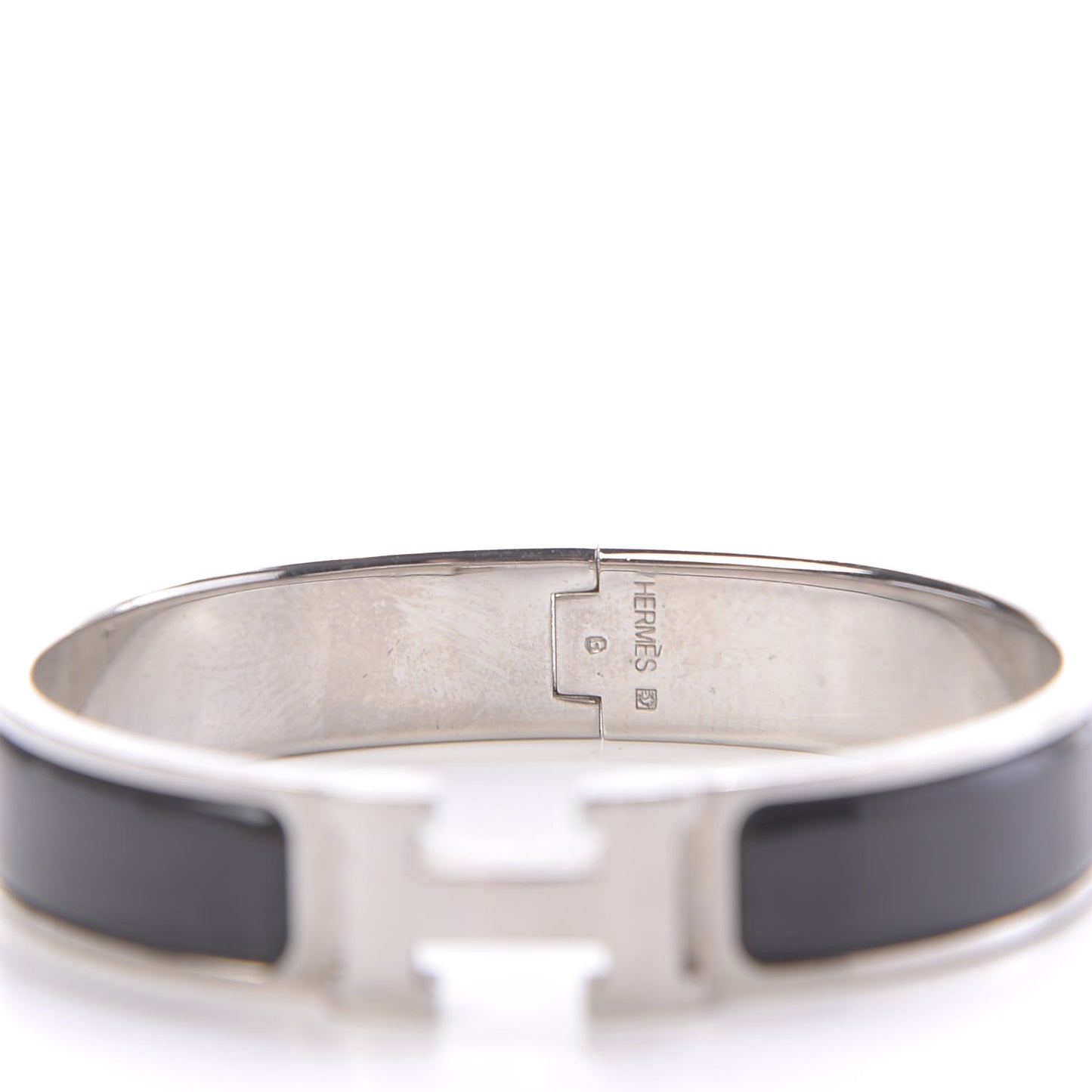 Enamel Narrow Clic Clac H Bracelet PM Black