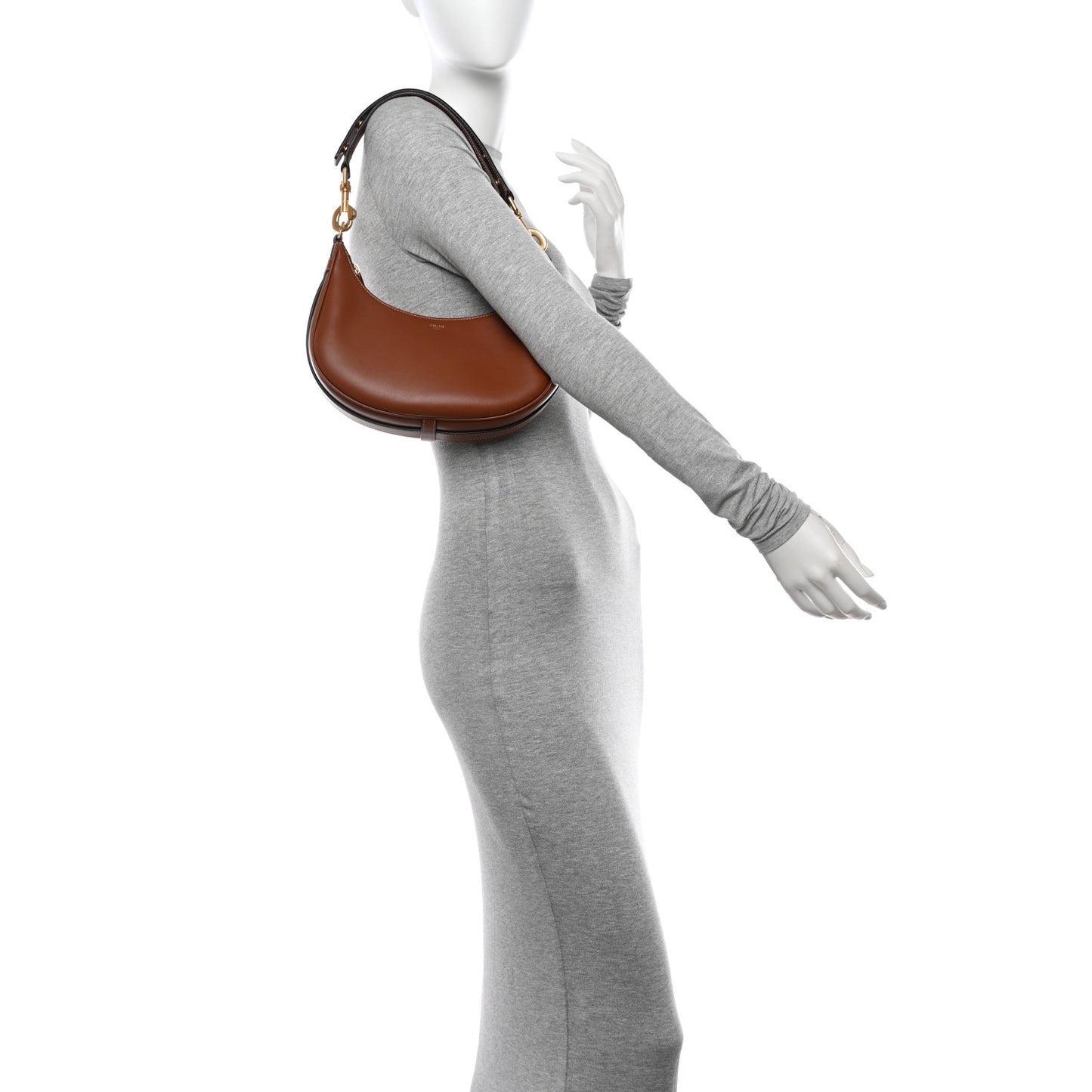 Smooth Calfskin Medium Strap Ava Shoulder Bag Tan