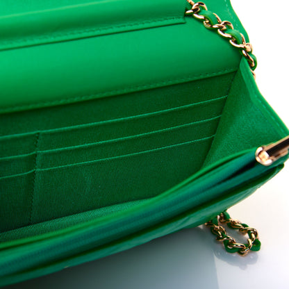 Chanel Lambskin Quilted Wallet On Chain WOC Green 13 of 17