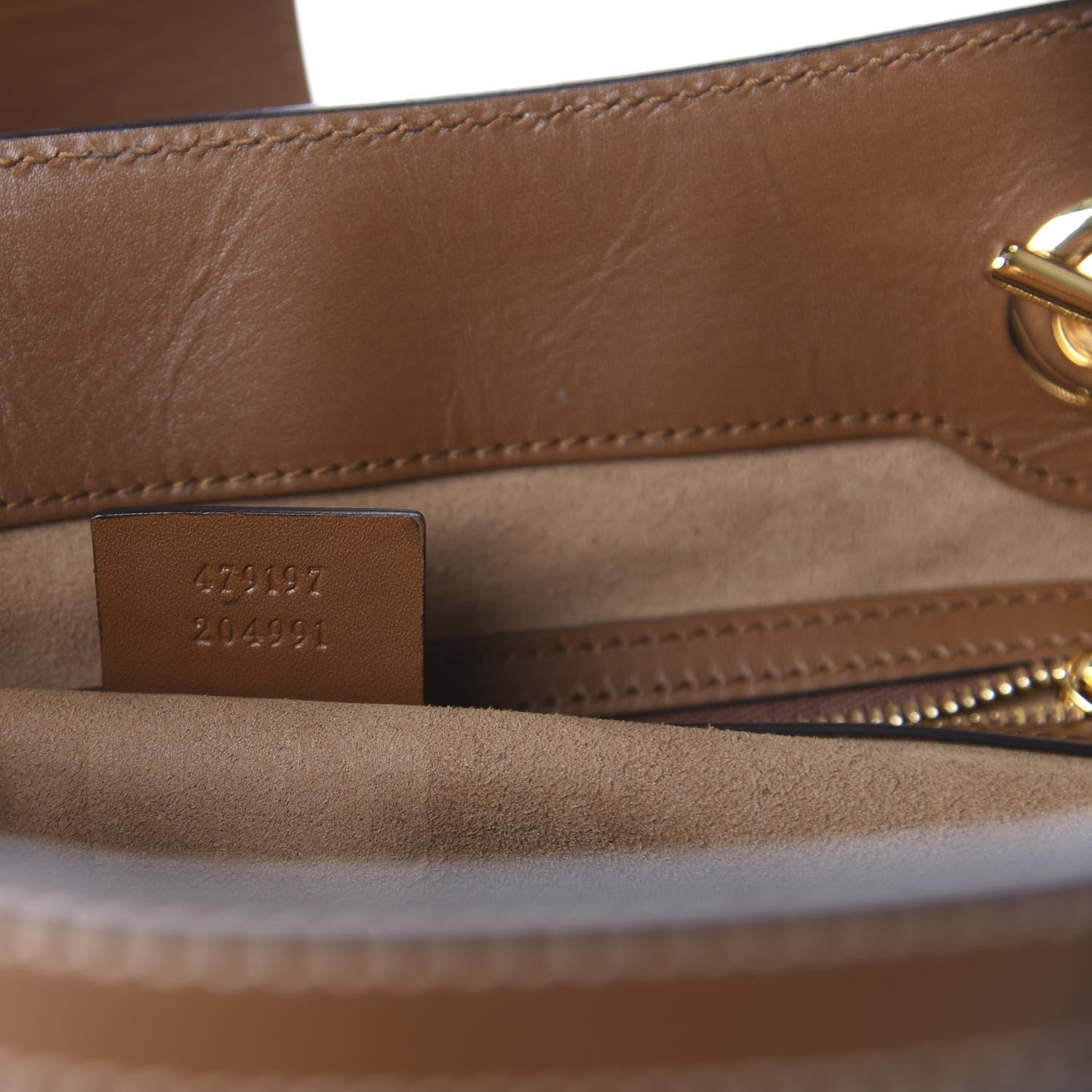 Gucci GG Supreme Monogram Medium Padlock Tote Beige Cuir 9 of 10