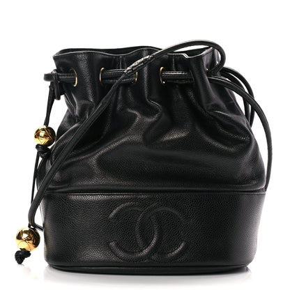 Chanel Caviar CC Drawstring Shoulder Bag Black 1 of 10