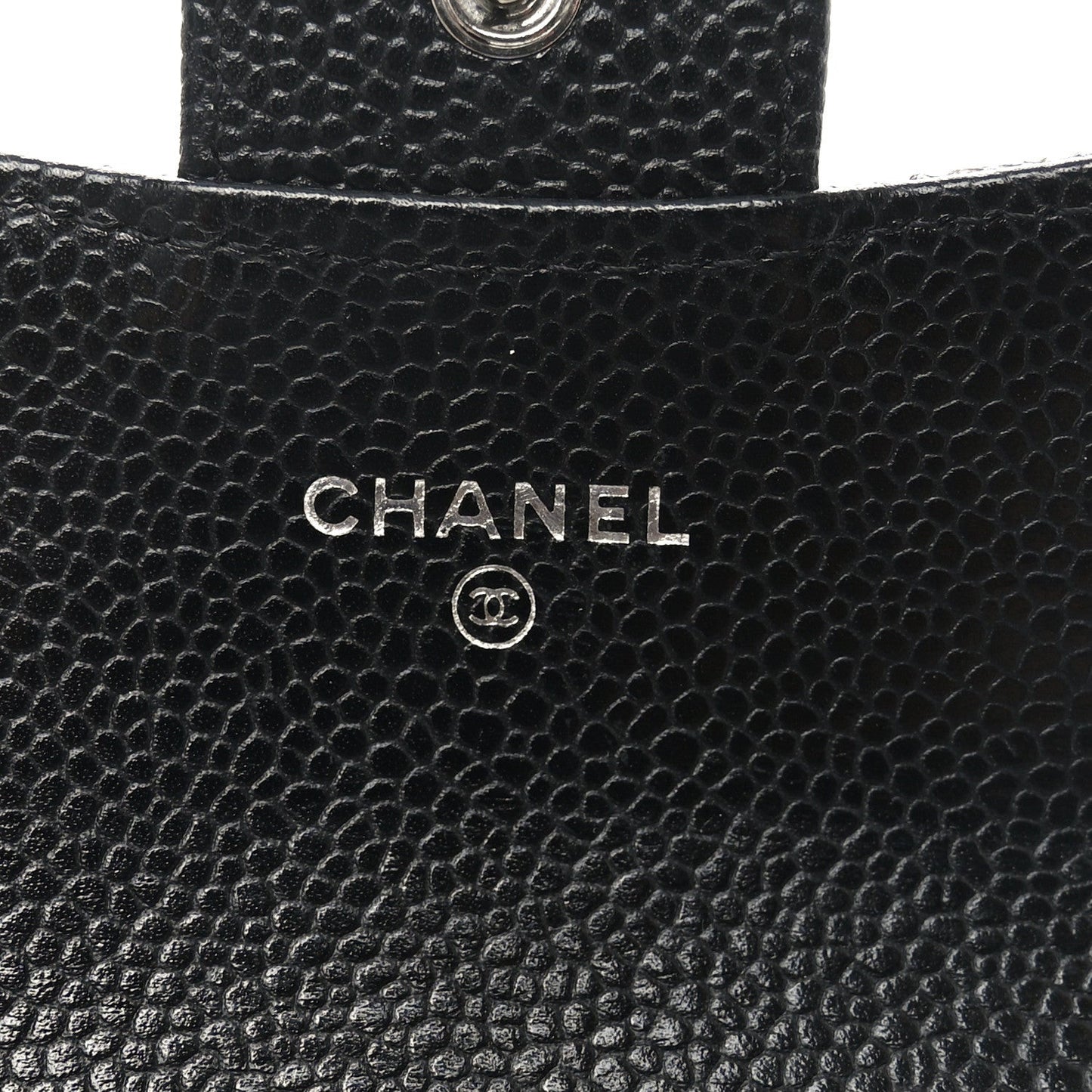 Caviar Quilted Flap Card Holder Black