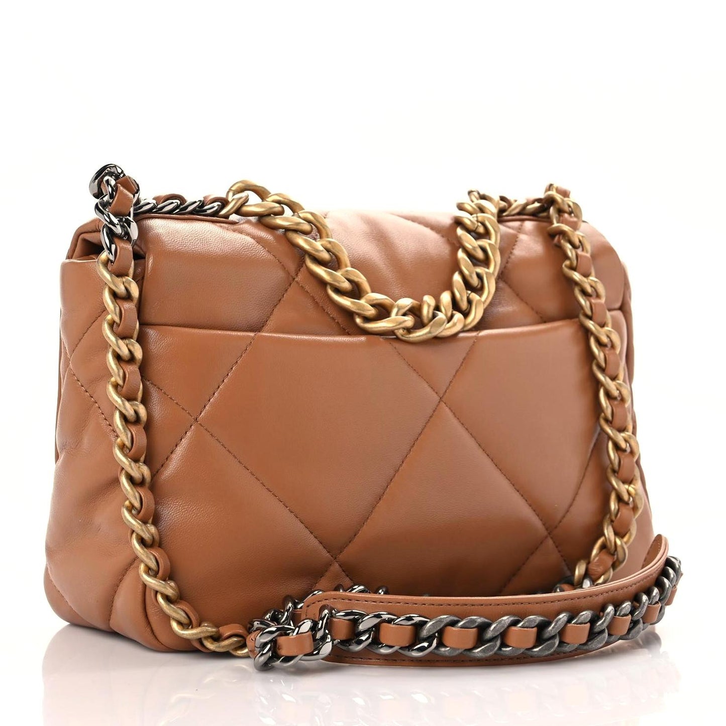 Lambskin Quilted Medium Chanel 19 Flap Brown