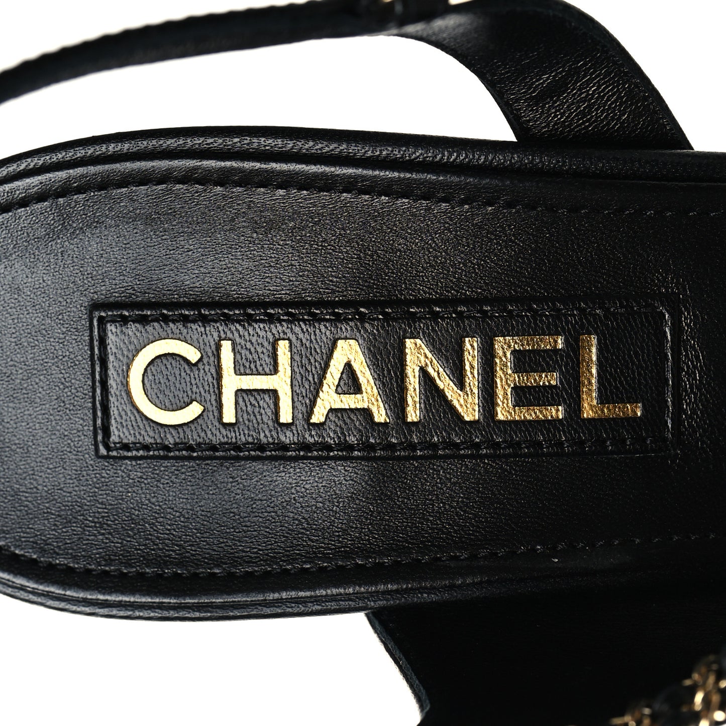 Lambskin Grosgrain Cap Toe Chain Slingback Pumps 41 Black