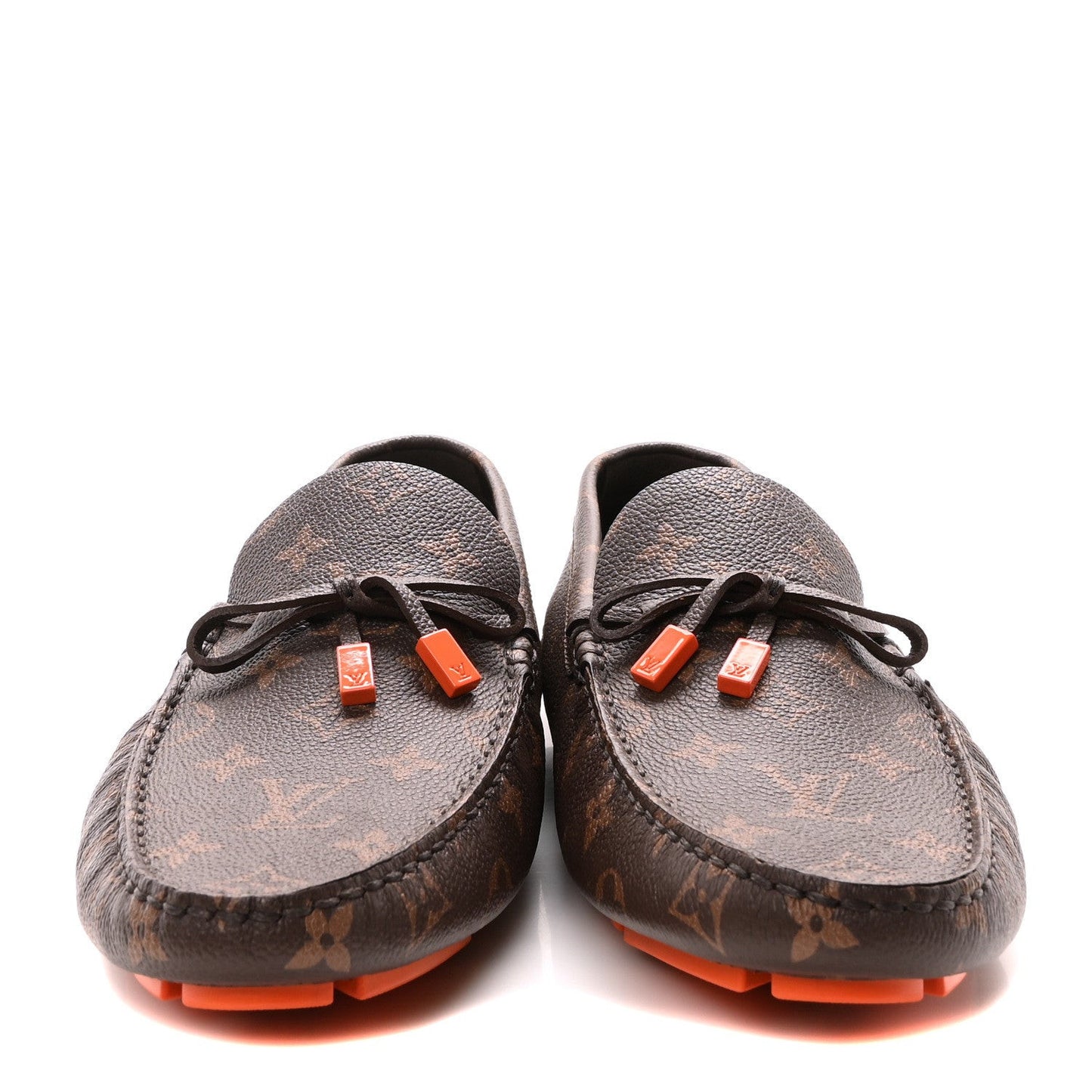 Monogram Macassar LV Driver Moccasin Loafers Orange