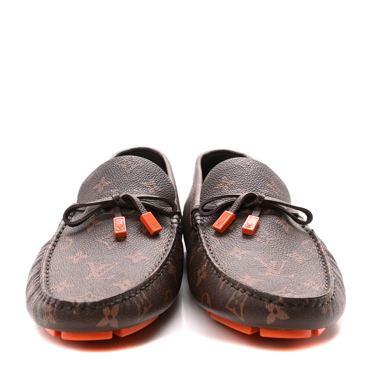 Louis Vuitton Monogram Macassar LV Driver Moccasin Loafers Orange 3 of 7