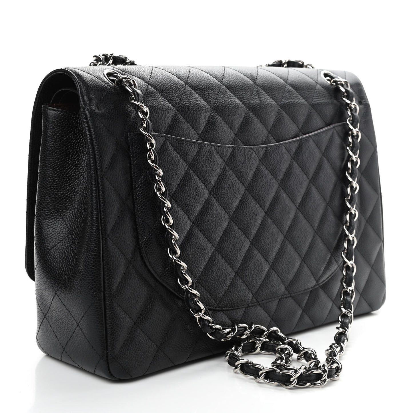 Caviar Quilted Maxi Double Flap Black
