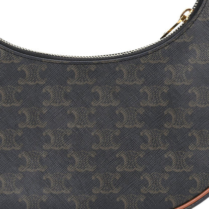Celine Triomphe Canvas Calfskin Ava Shoulder Bag Tan 6 of 7