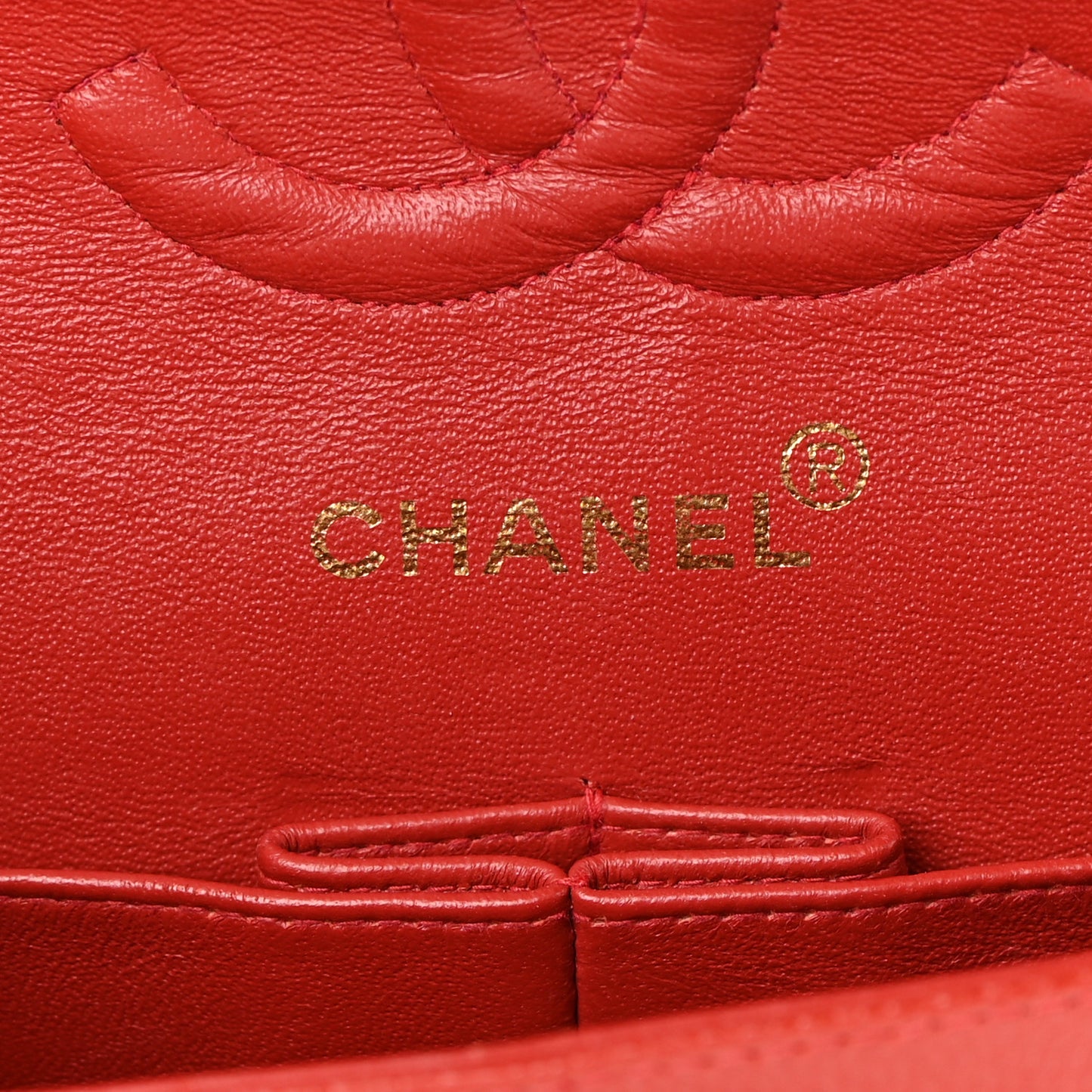 Caviar Quilted Medium Double Flap Red