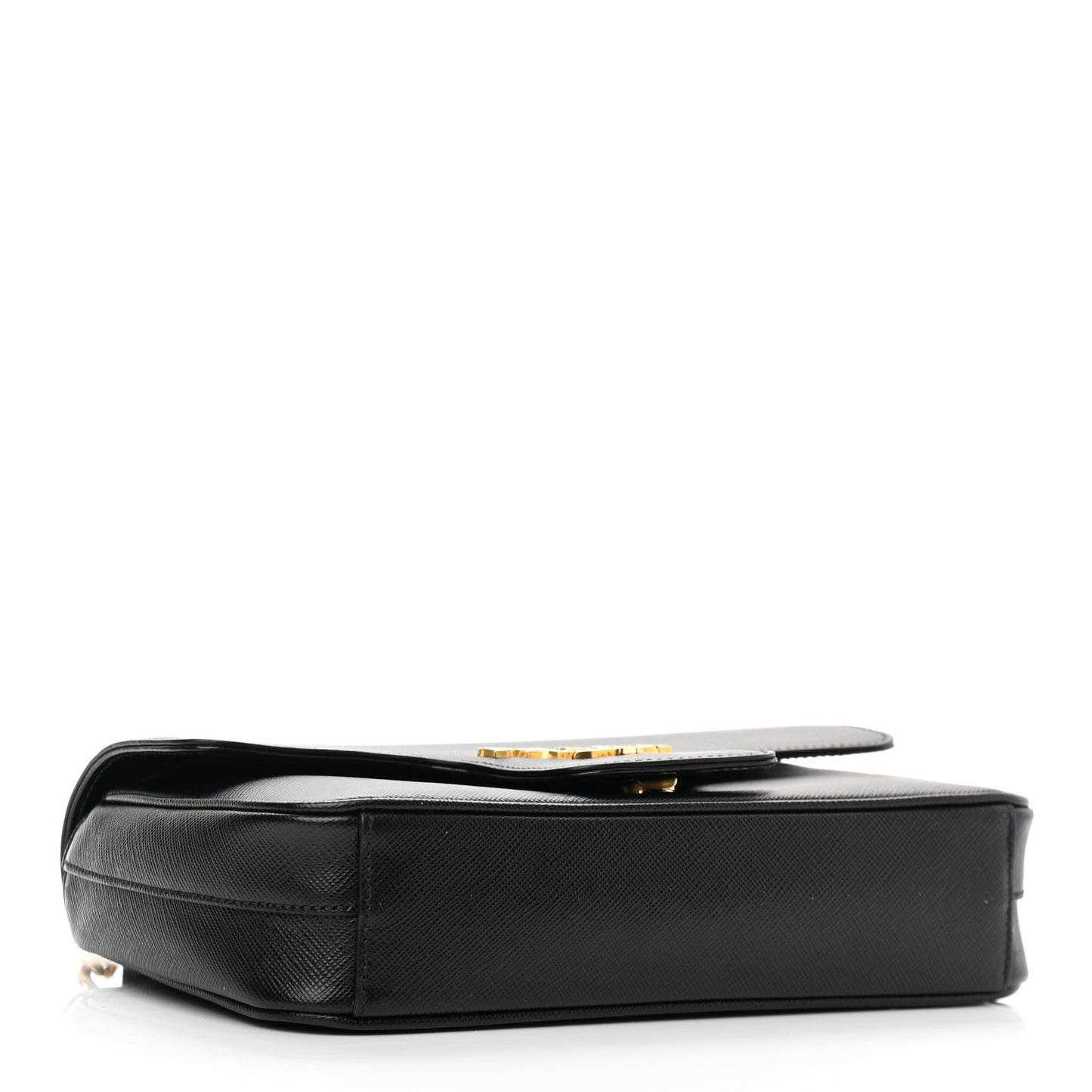 Saffiano Flap Shoulder Bag Black