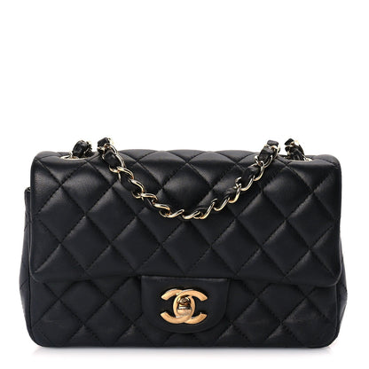 Chanel Lambskin Quilted Mini Rectangular Flap Black 1 of 9
