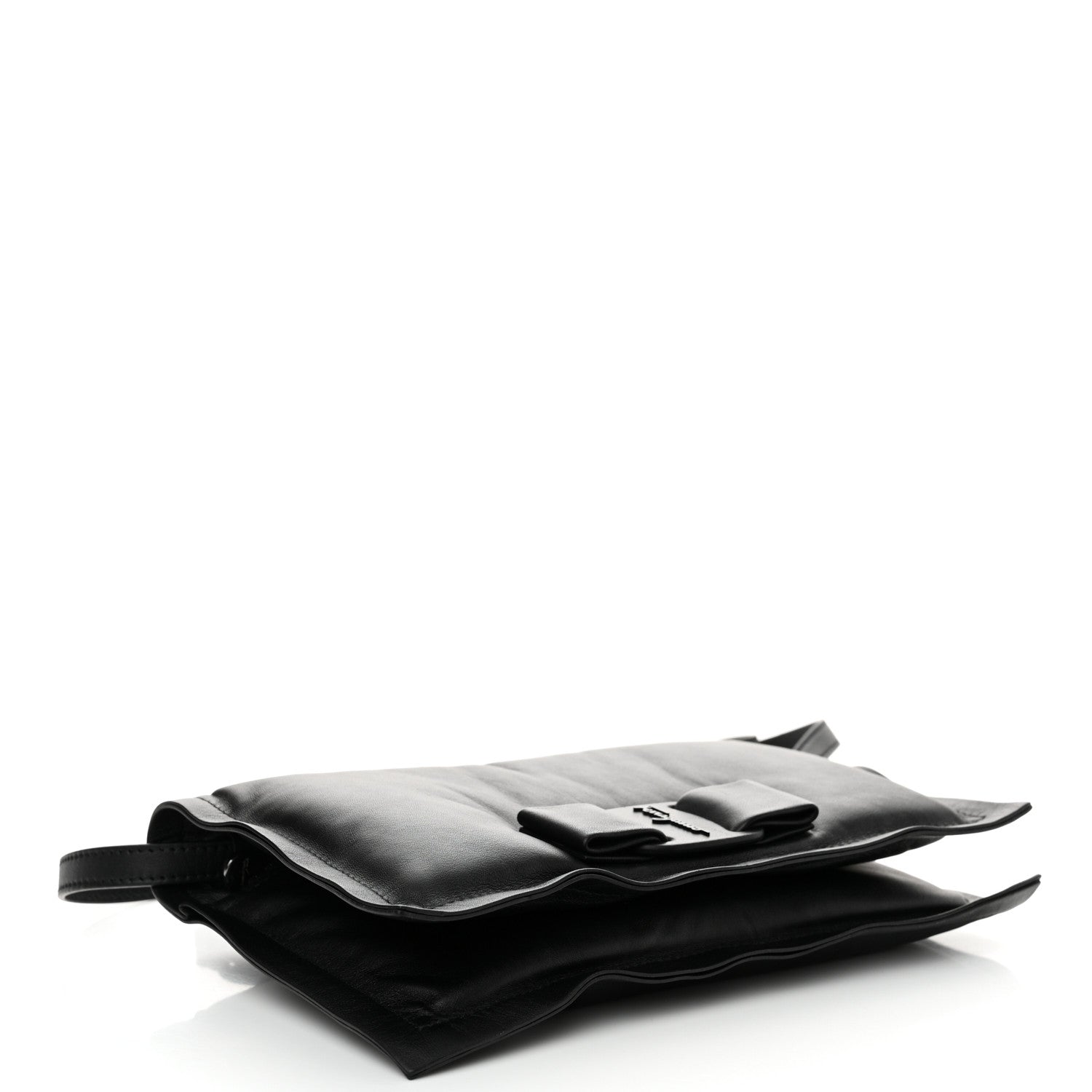 Salvatore Ferragamo Calfskin Mini Viva Bow Shoulder Bag Black 4 of 14