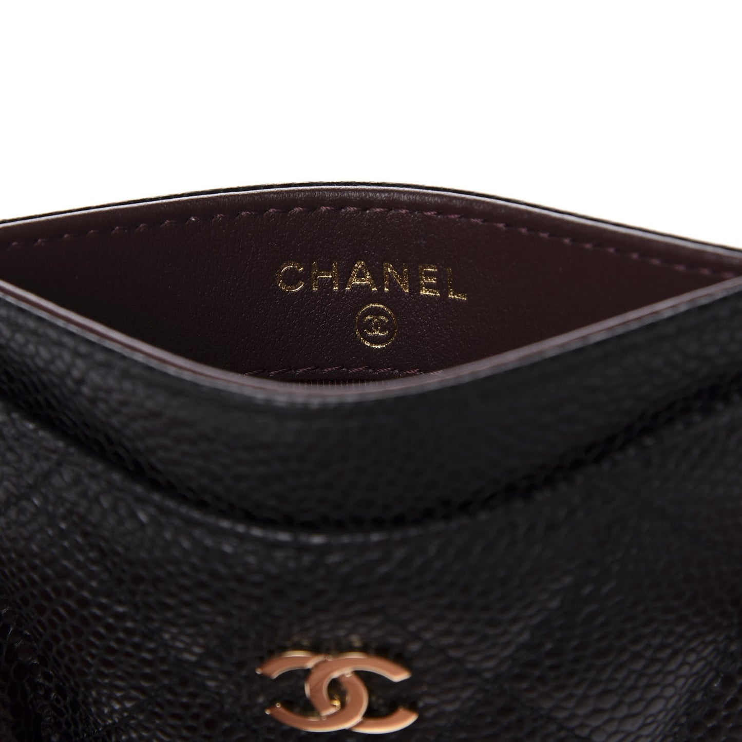 Caviar Quilted Card Holder Black