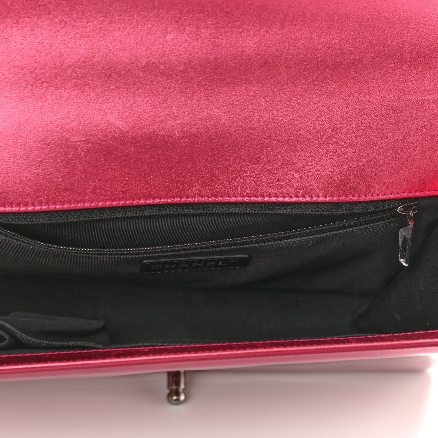 Metallic Patent Quilted New Medium Boy Flap Fuchsia