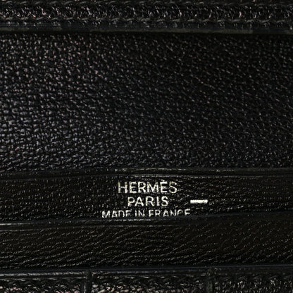 Hermes Lizard Varanus Niloticus Bearn Gusset Wallet Black 6 of 7