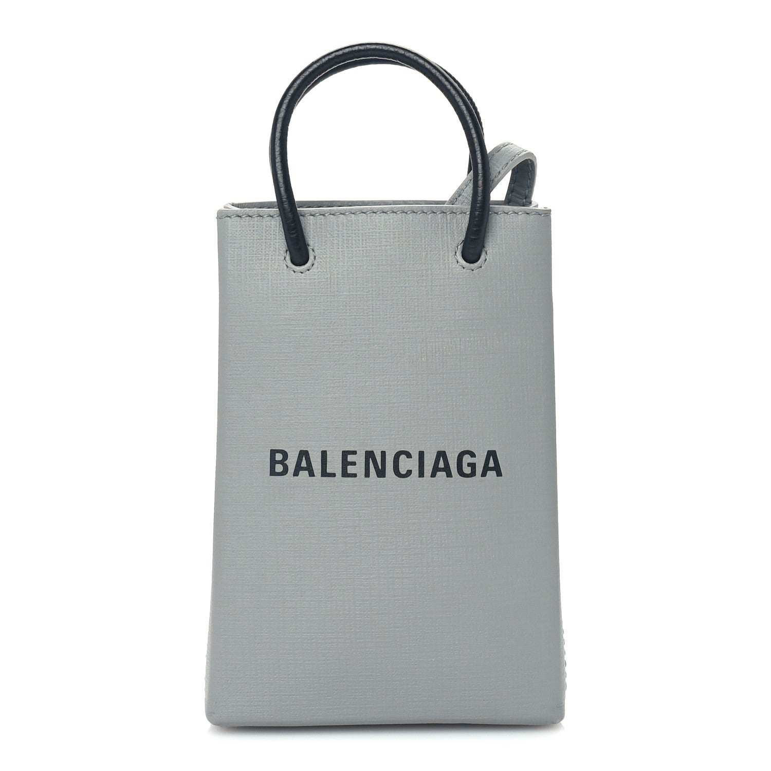 Balenciaga Squared Calfskin Logo Shopping Phone Holder Bag Balenciaga Grey 1 of 8