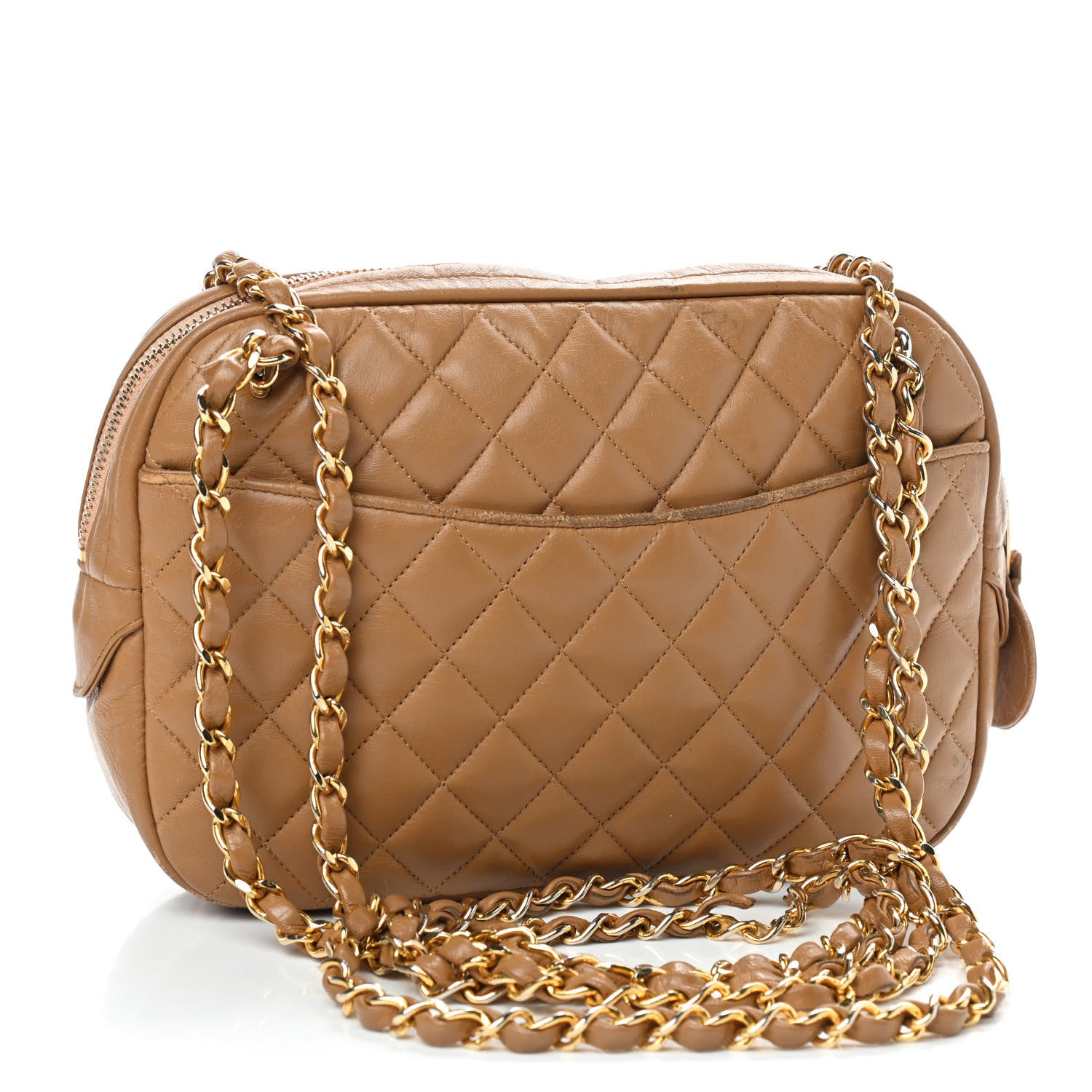 Chanel Lambskin Quilted Camera Case Beige 2 of 14