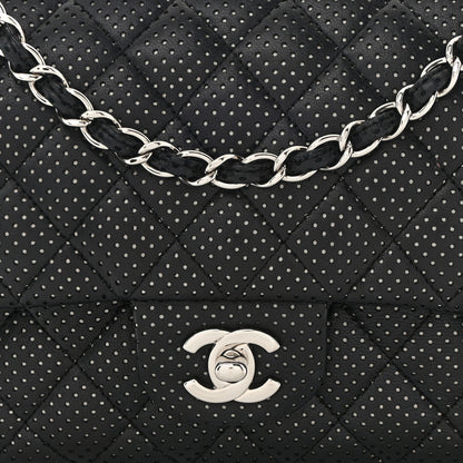 Chanel Lambskin Perforated Medium Double Flap Black 8 of 18