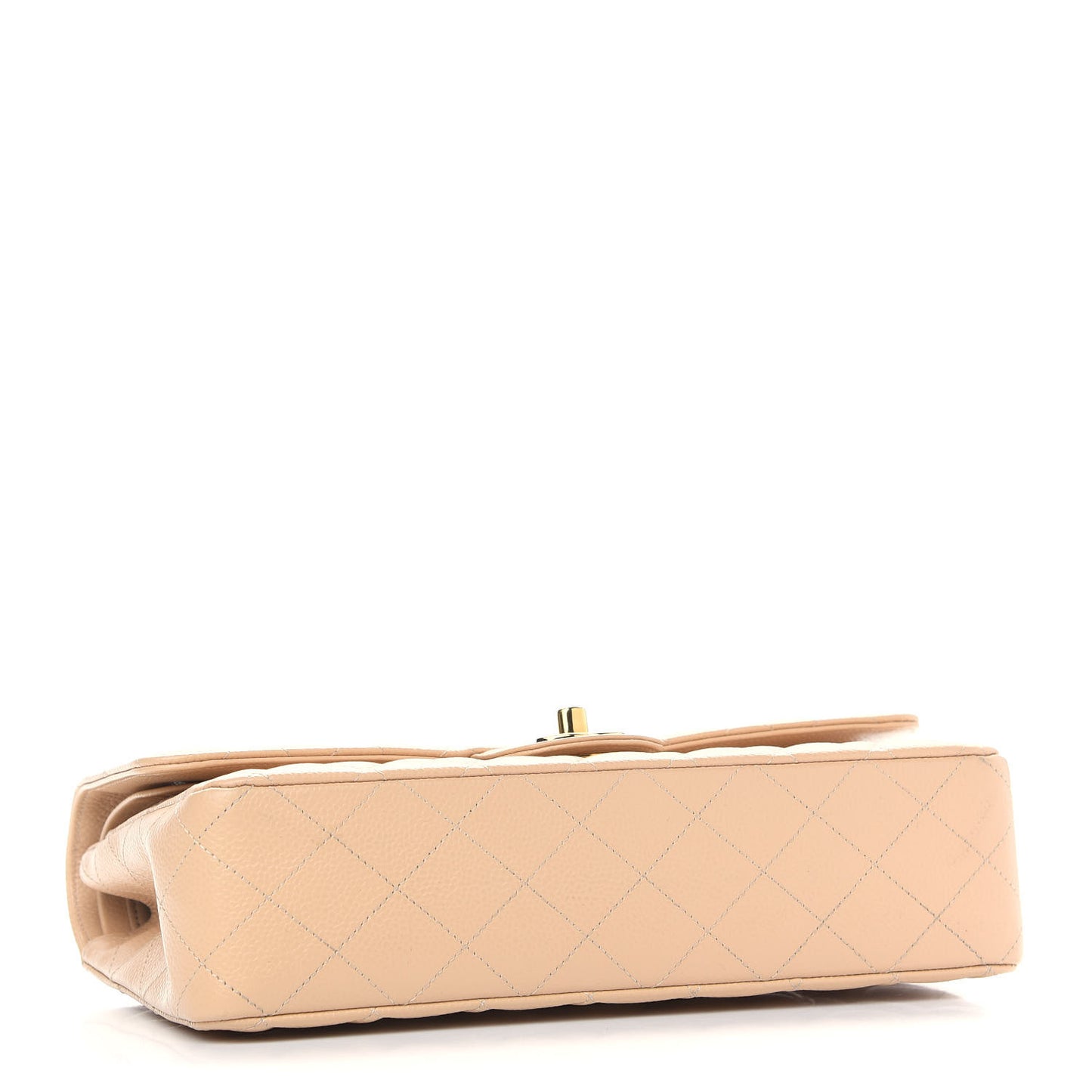 Caviar Quilted Medium Double Flap Beige Clair