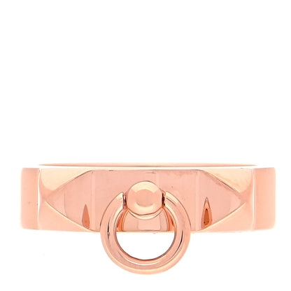 Hermes 18K Rose Gold PM Collier De Chien Ring 54 6.75 1 of 5