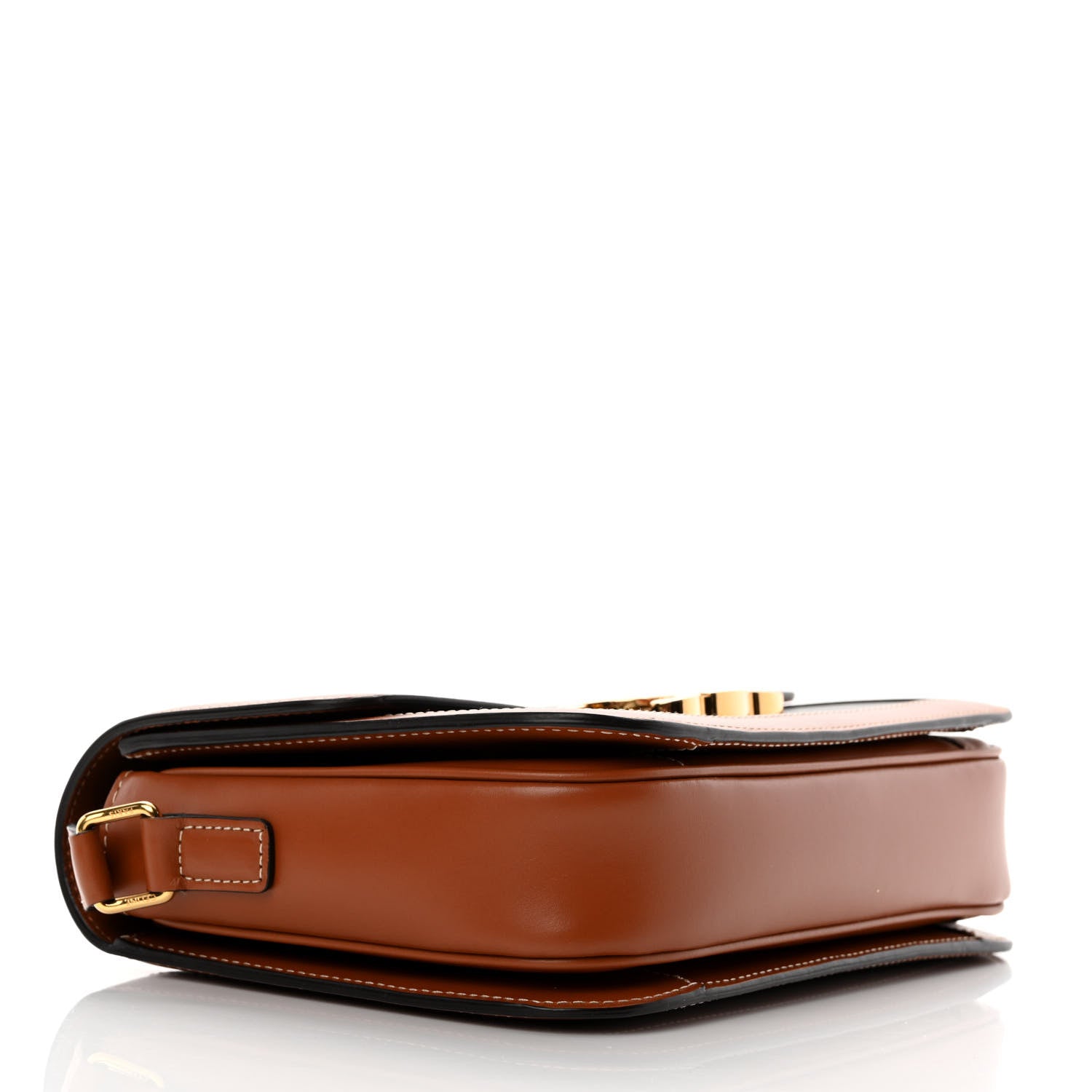 Celine Triomphe Canvas Calfskin Medium Triomphe Bag Tan 4 of 13