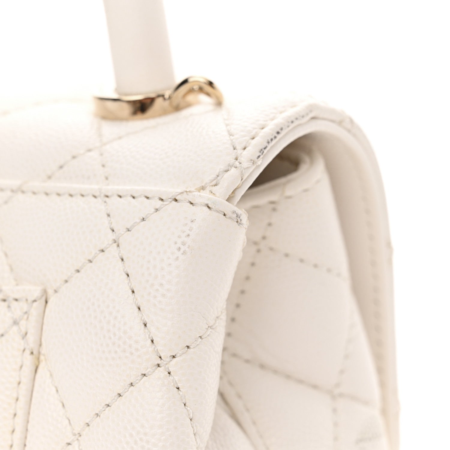 Chanel Caviar Quilted Extra Mini Coco Handle Flap White 10 of 14