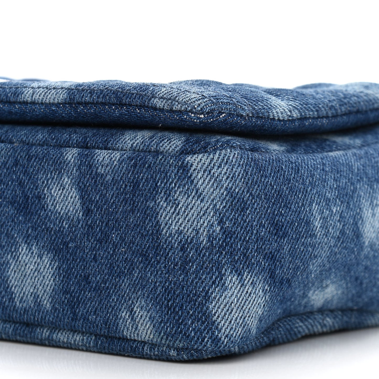 Denim Quilted Small Lola Bag Blue