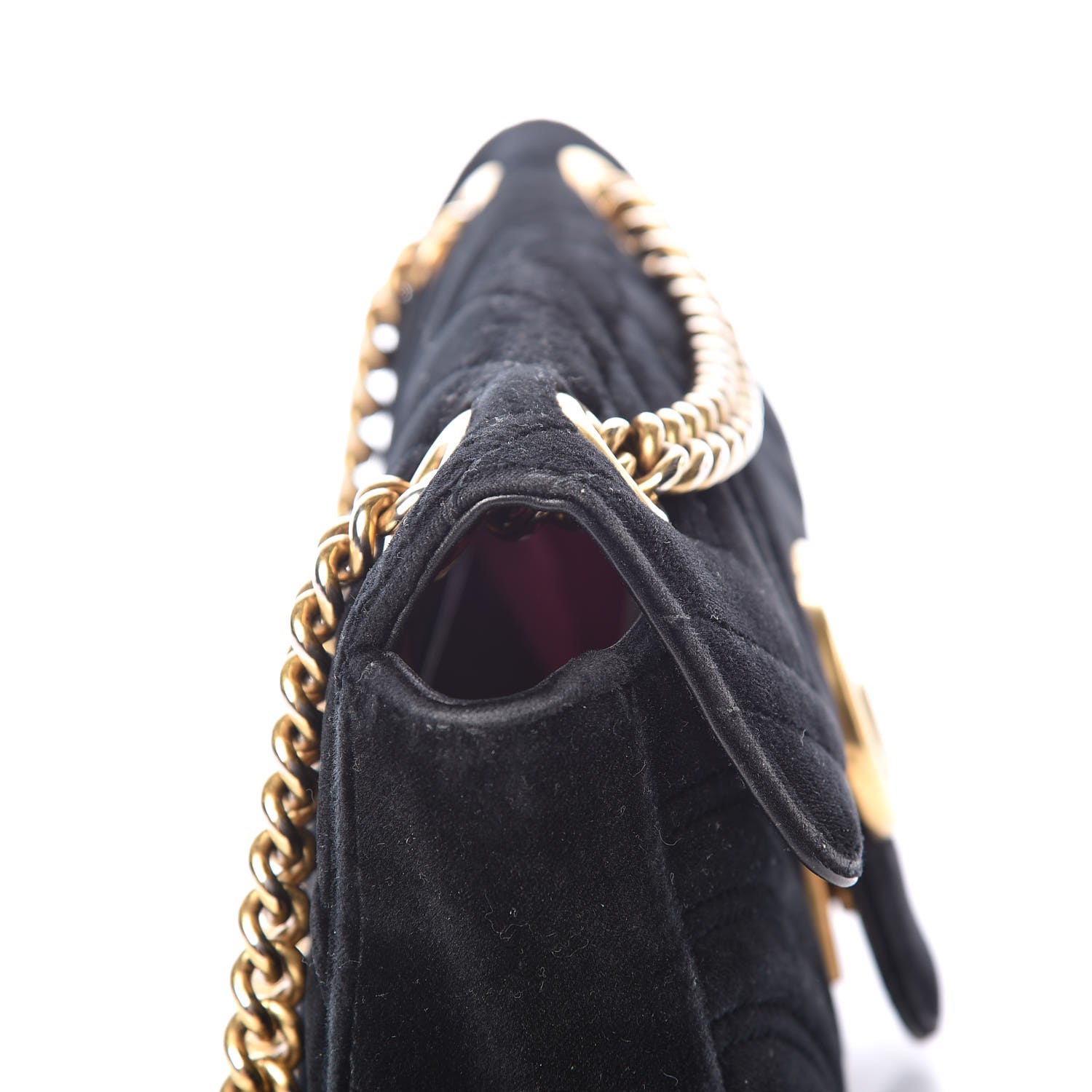 Gucci Velvet Matelasse Mini GG Marmont Shoulder Bag Black 15 of 15