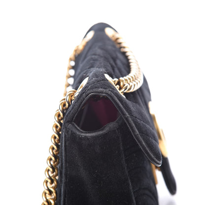 Gucci Velvet Matelasse Mini GG Marmont Shoulder Bag Black 15 of 15