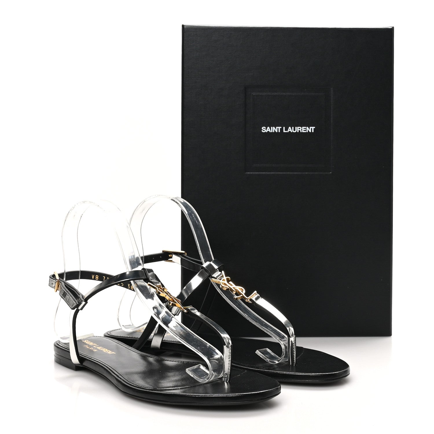 Saint Laurent Reflex Soft Lambskin Cassandra Iota 05 Sandals 38.5 Argento 10 of 10