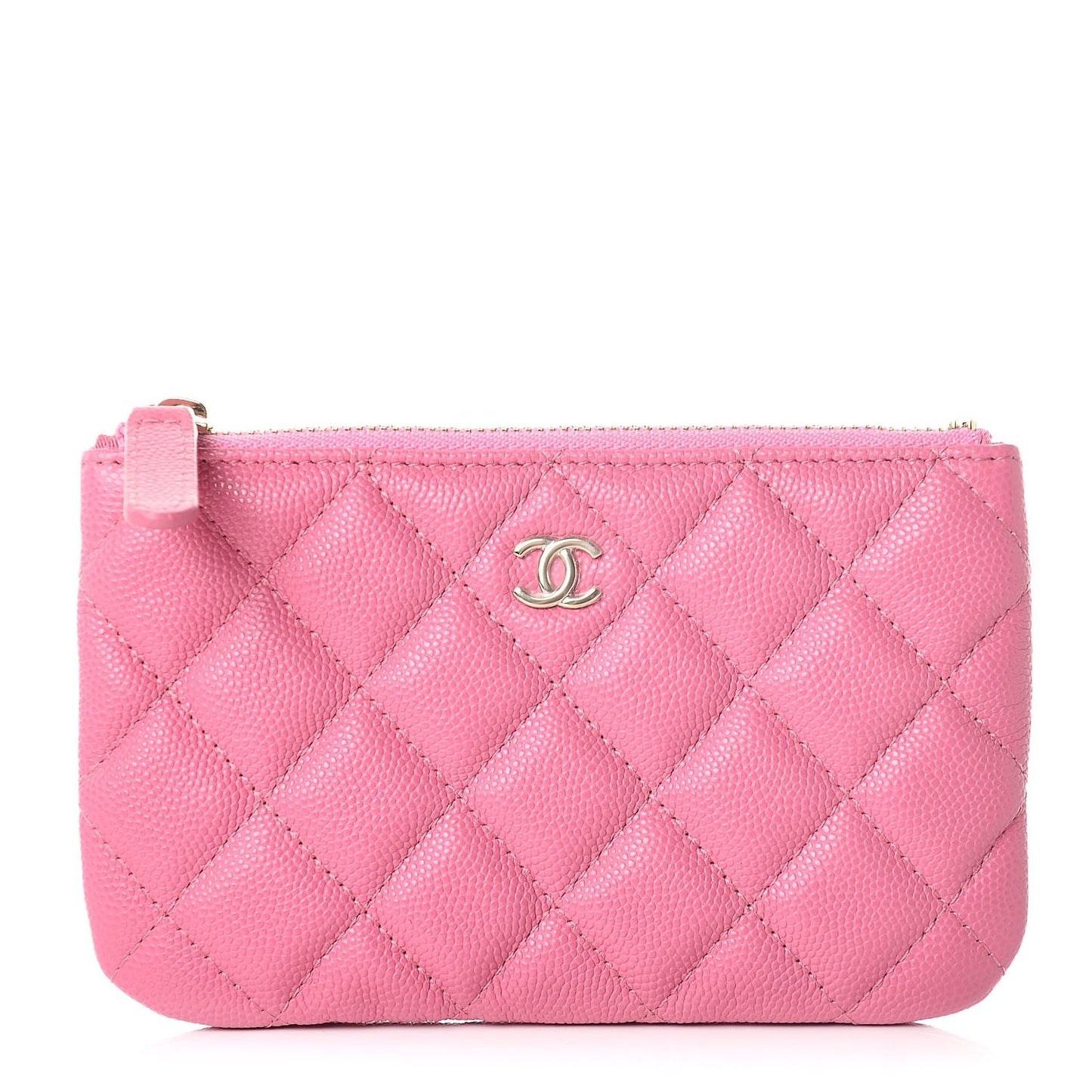 Caviar Quilted Small Cosmetic Case Pink