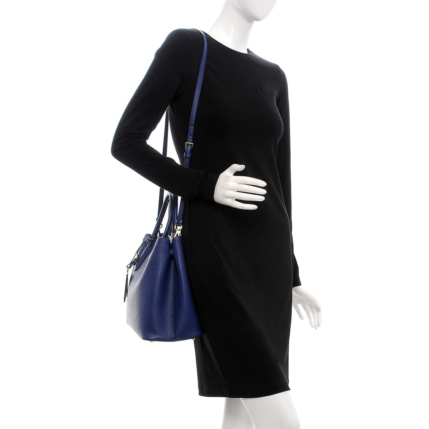 Saffiano Cuir Medium Double Bag Bleuette