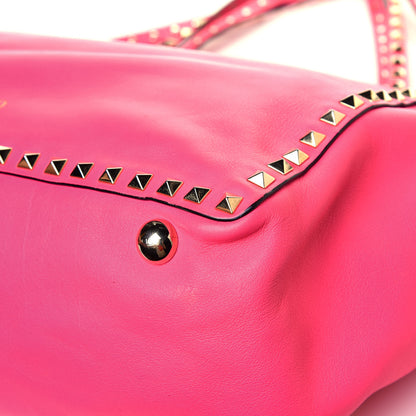 Valentino Garavani Vitello Medium Rockstud Tote Fuxia Fluo 17 of 19