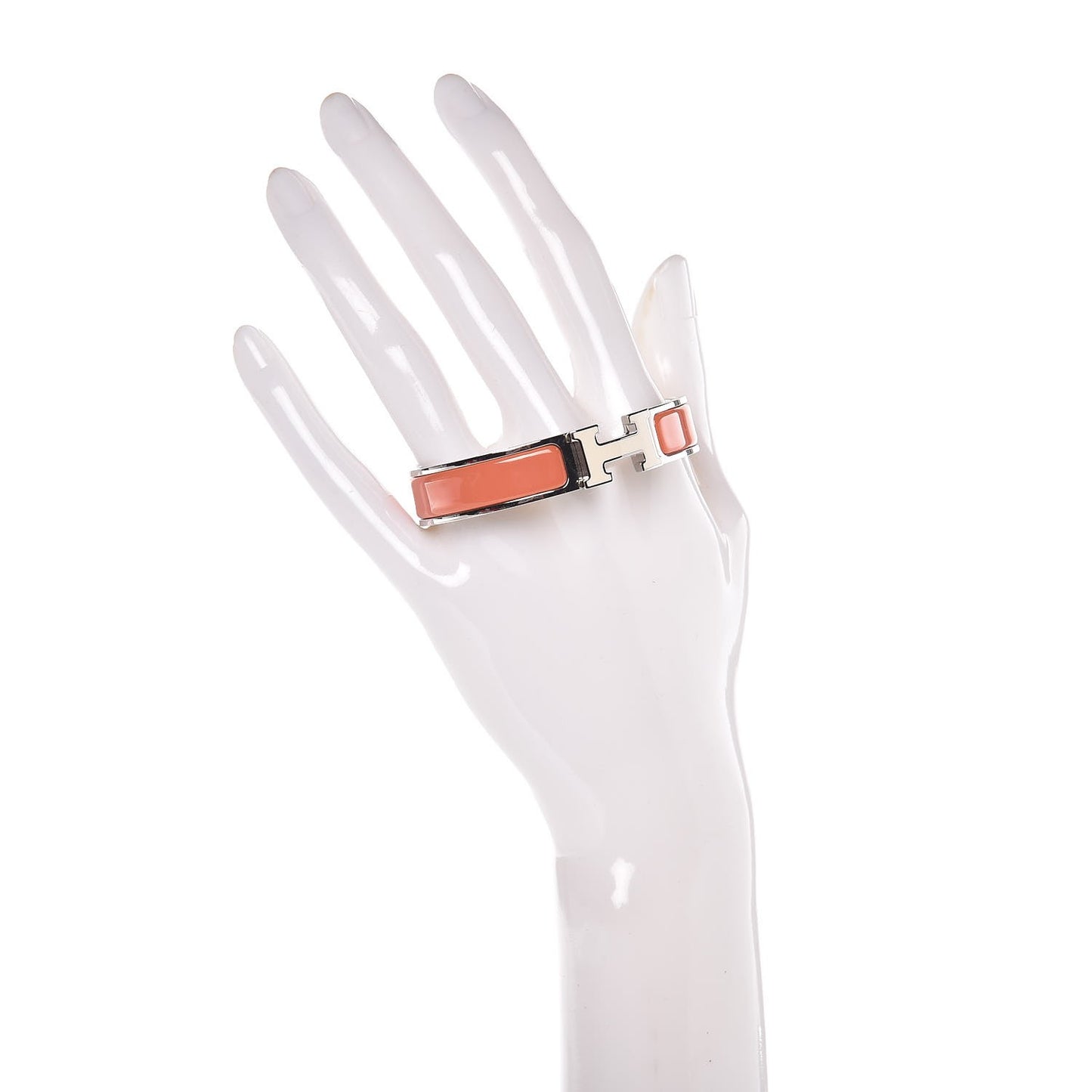 Enamel Narrow Clic Clac H Bracelet PM Mango Blanc White