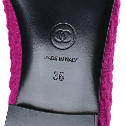 Chanel Tweed Patent Cap Toe Ballerina Flats 36  Pink Black 7 of 7