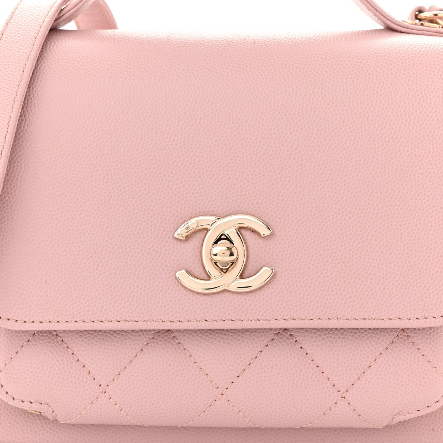 Caviar Quilted Small Business Affinity Flap Light Pink