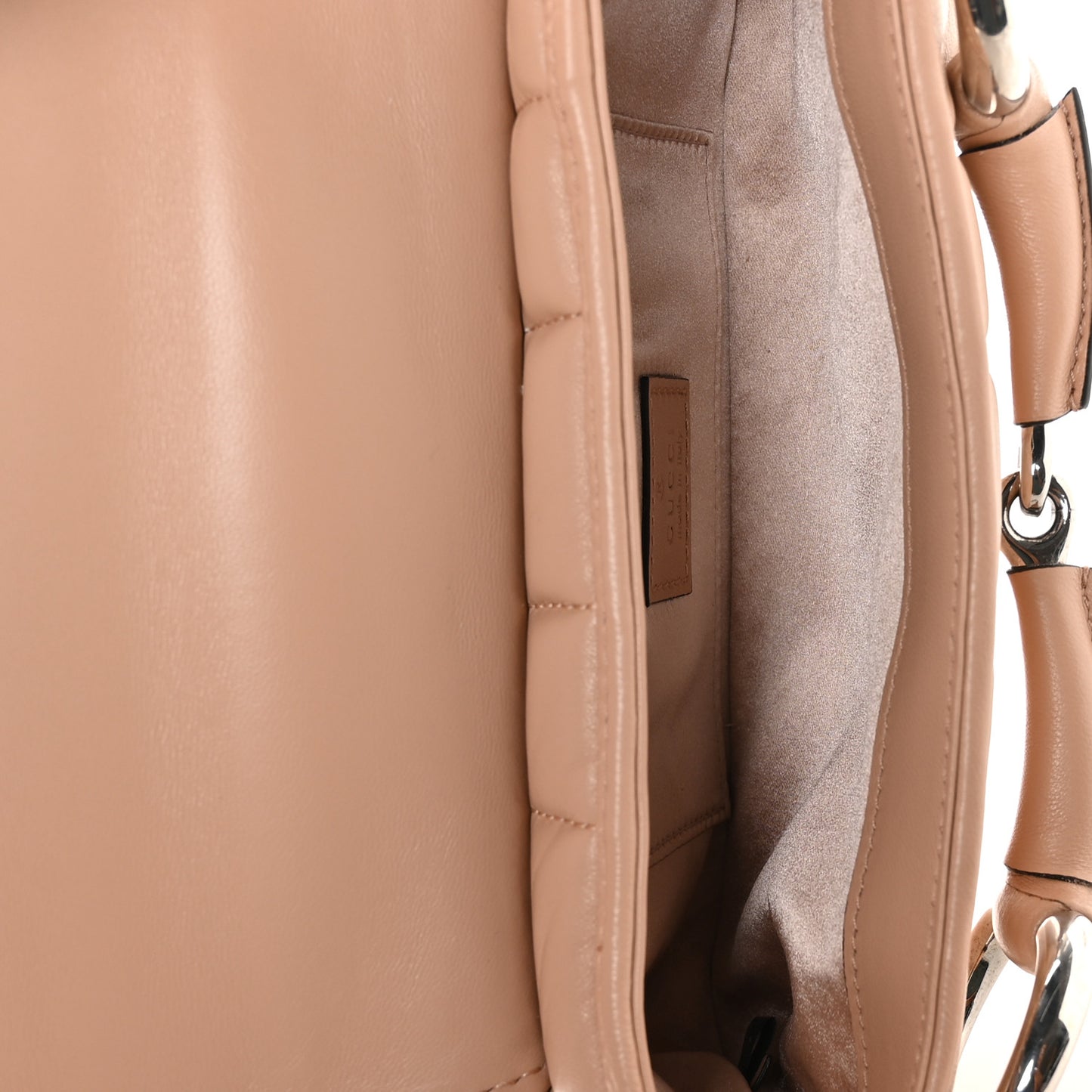 Nappa Vertical Matelasse Small Maxi Horsebit Chain Shoulder Bag Beige