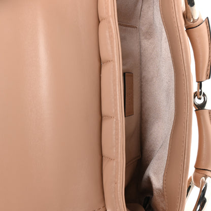 Gucci Nappa Vertical Matelasse Small Maxi Horsebit Chain Shoulder Bag Beige 5 of 11