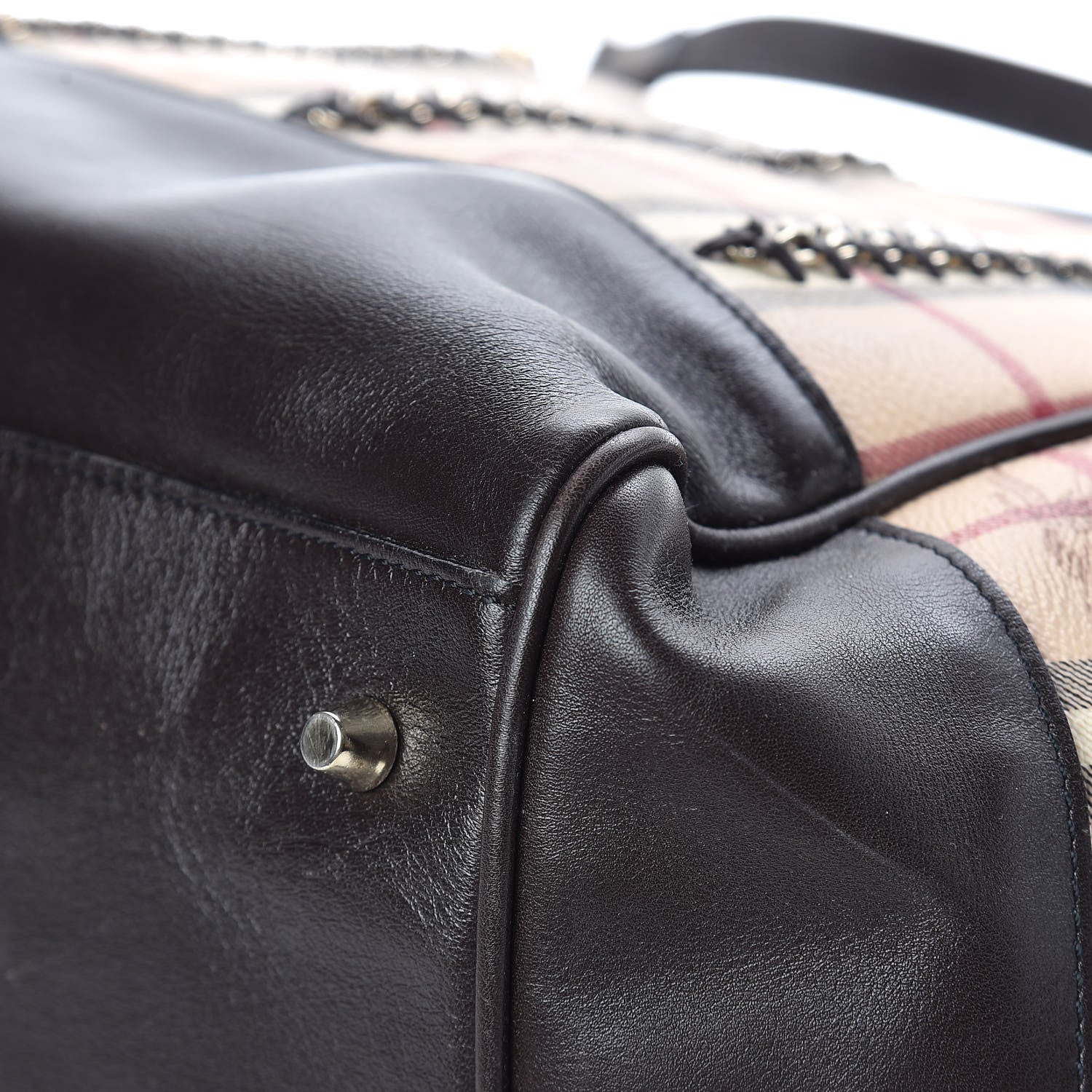 Burberry Haymarket Check Small Lawrence Tote Chocolate 13 of 13