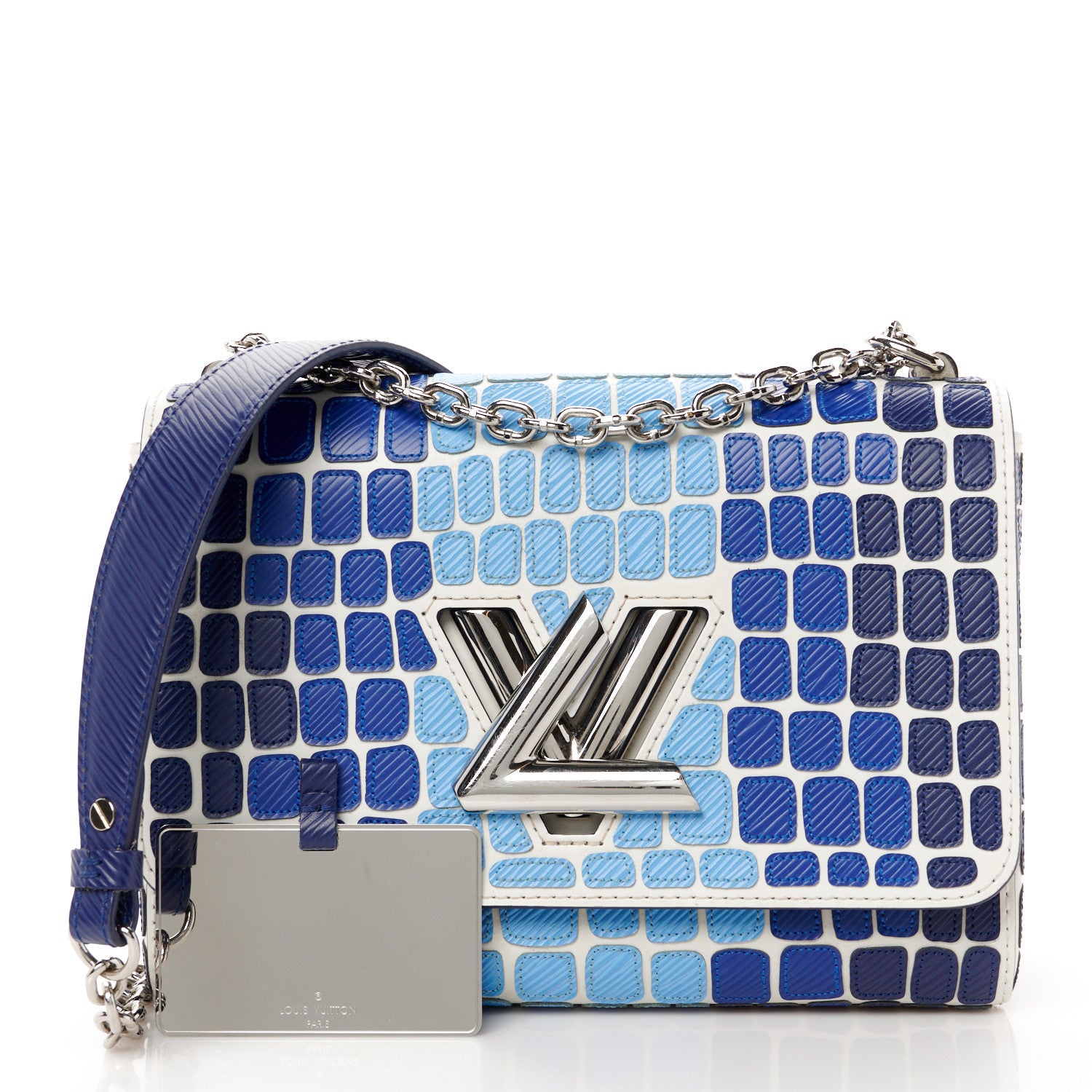 Louis Vuitton Epi Savane Twist Shoulder Bag MM Blue 3 of 11