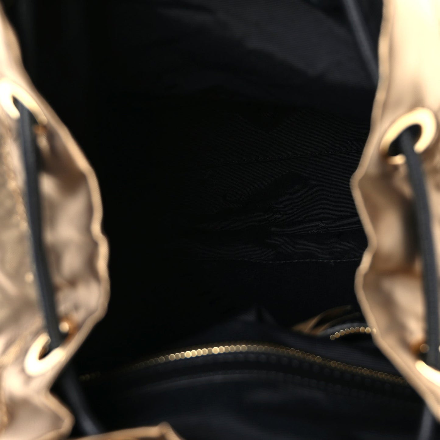 Nylon Medium Rucksack Runway Backpack Gold Black