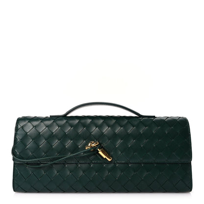Bottega Veneta Nappa Intrecciato Long Andiamo Top Handle Clutch Emerald Green 1 of 7