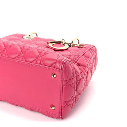Christian Dior Lambskin Cannage Medium Lady Dior  Fuchsia 8 of 8