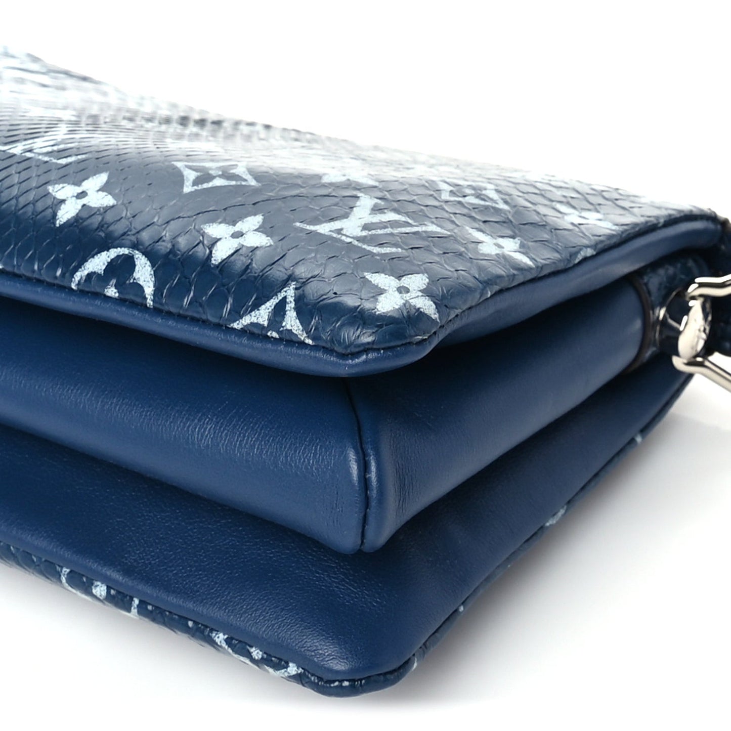Snakeskin Monogram Coussin PM  Blue