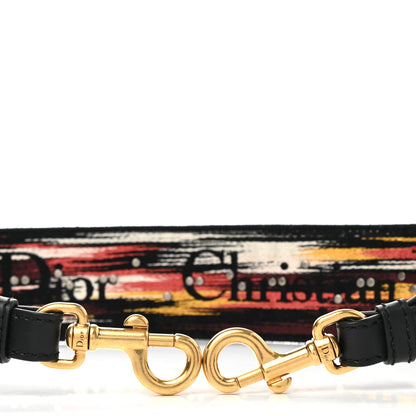 Christian Dior Lambskin Canvas Embroidered Floral Shoulder Strap Multicolor 4 of 5