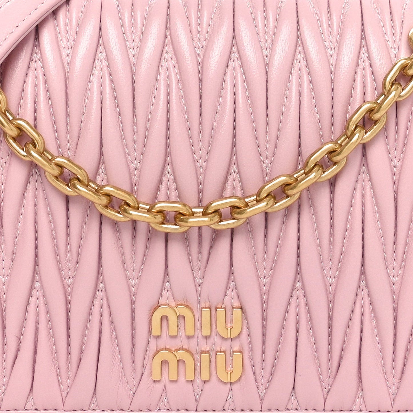Nappa Matelasse Mini Chain Bag Alabastro