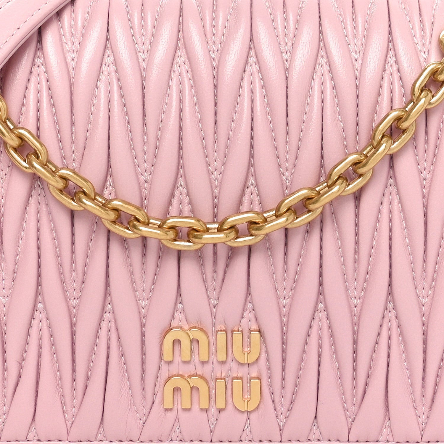 Miu Miu Nappa Matelasse Mini Chain Bag Alabastro 7 of 7