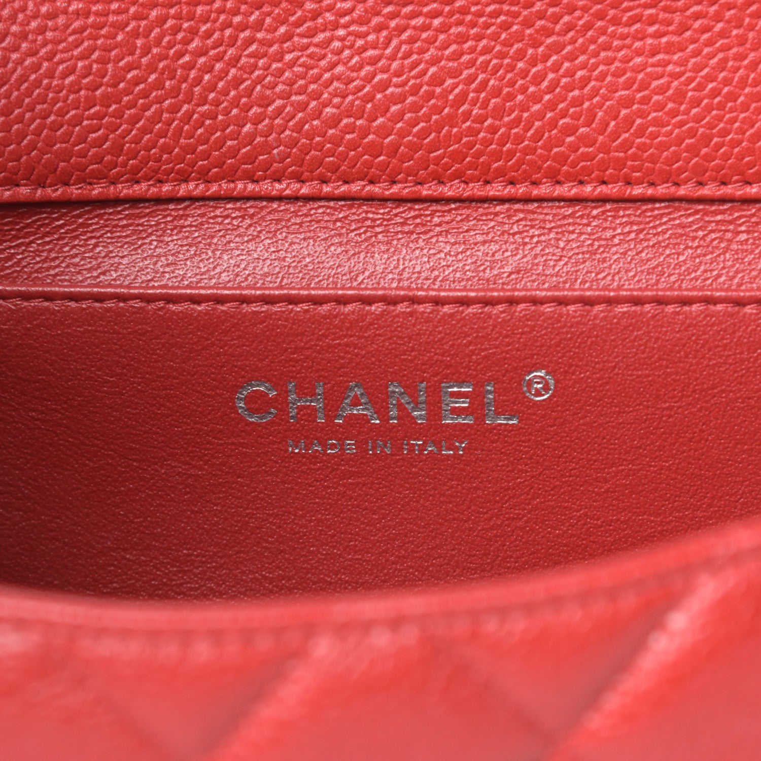 Chanel Caviar Quilted Clutch With Chain Flap Red 10 of 13