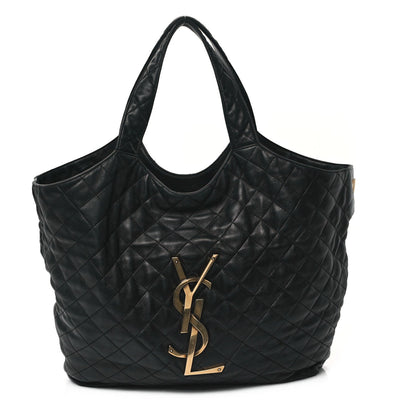 Saint Laurent Lambskin Quilted Maxi Icare Shopping Tote Black 1 of 7